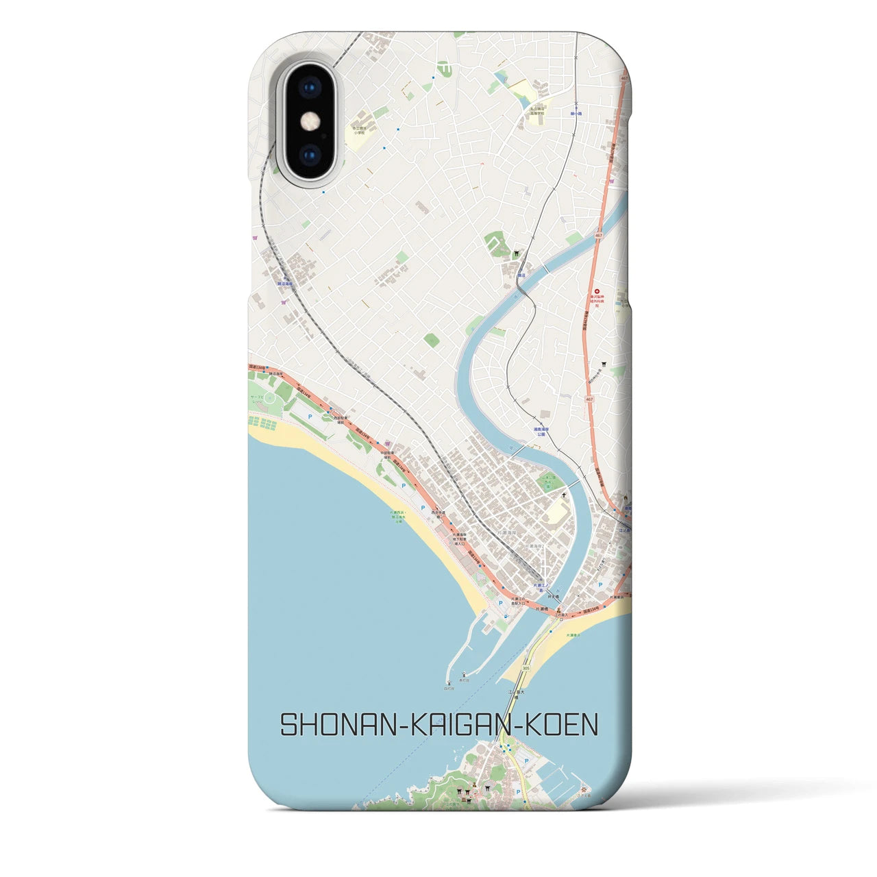 【湘南海岸公園(神奈川県)】地図柄iPhoneケース(バックカバータイプ)