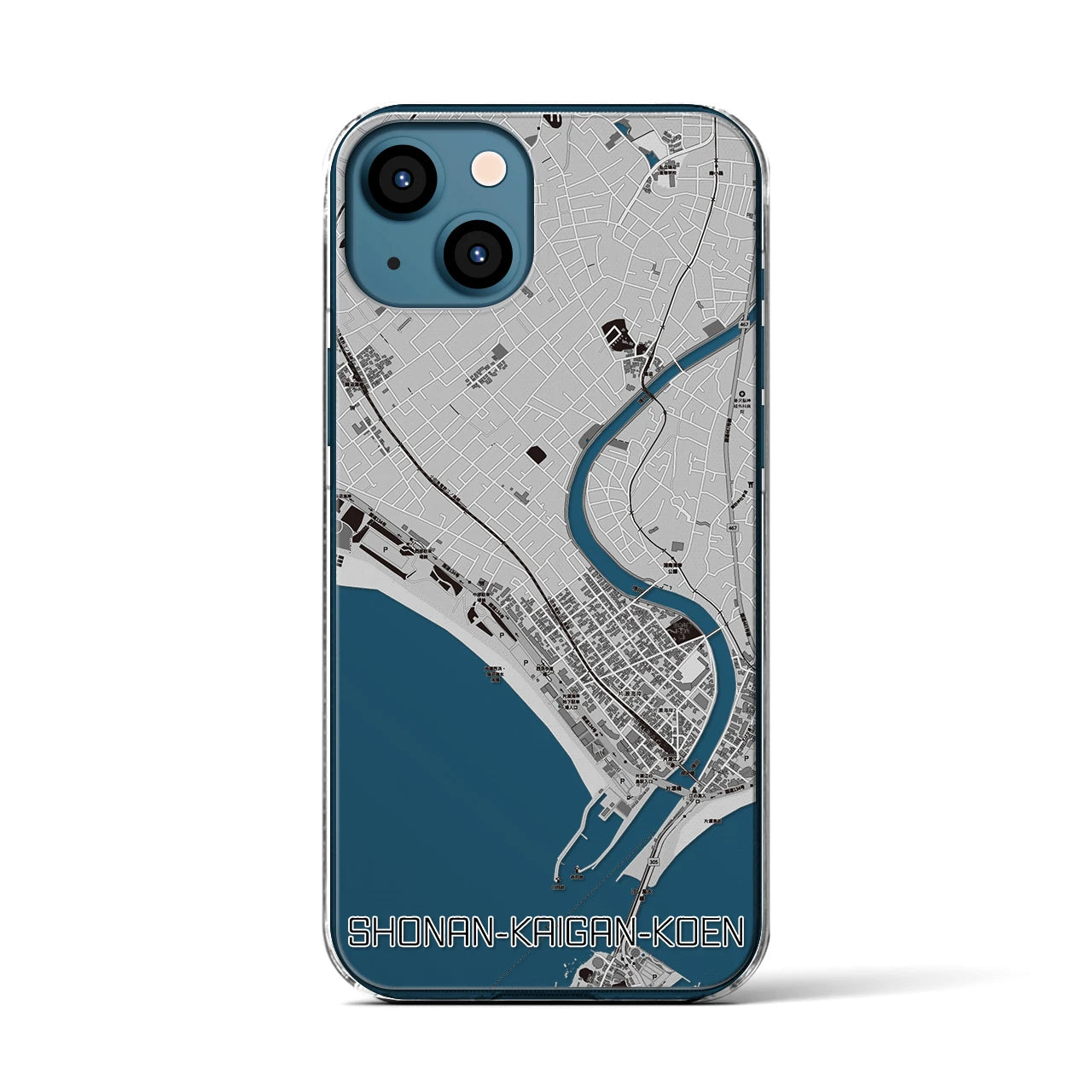 【湘南海岸公園(神奈川県)】地図柄iPhoneケース(クリアタイプ)