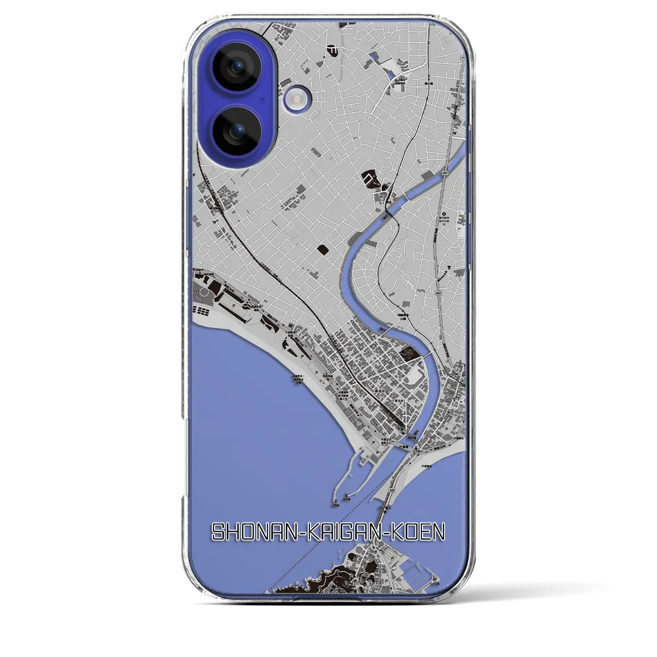 【湘南海岸公園(神奈川県)】地図柄iPhoneケース(クリアタイプ)