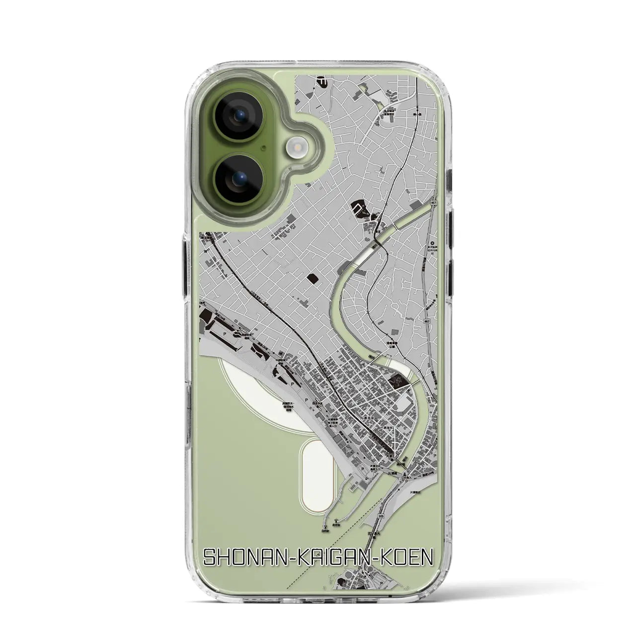 【湘南海岸公園(神奈川県)】地図柄iPhoneケース(MagSafeタイプ)