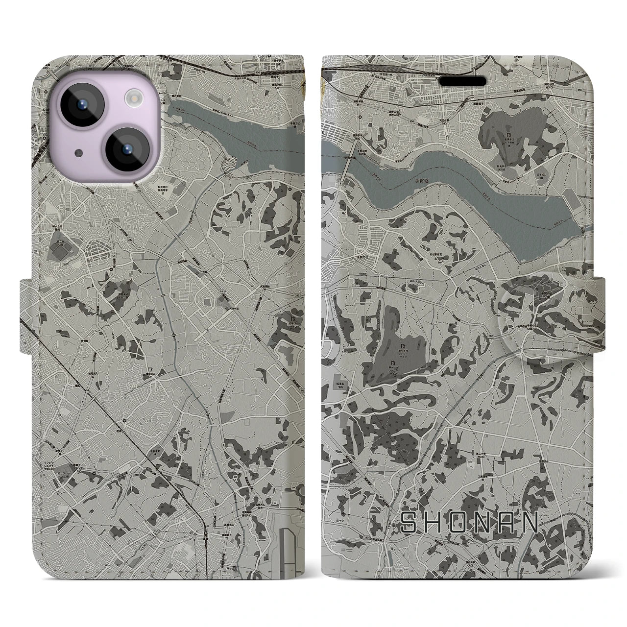 【沼南(千葉県)】地図柄iPhoneケース(手帳タイプ)