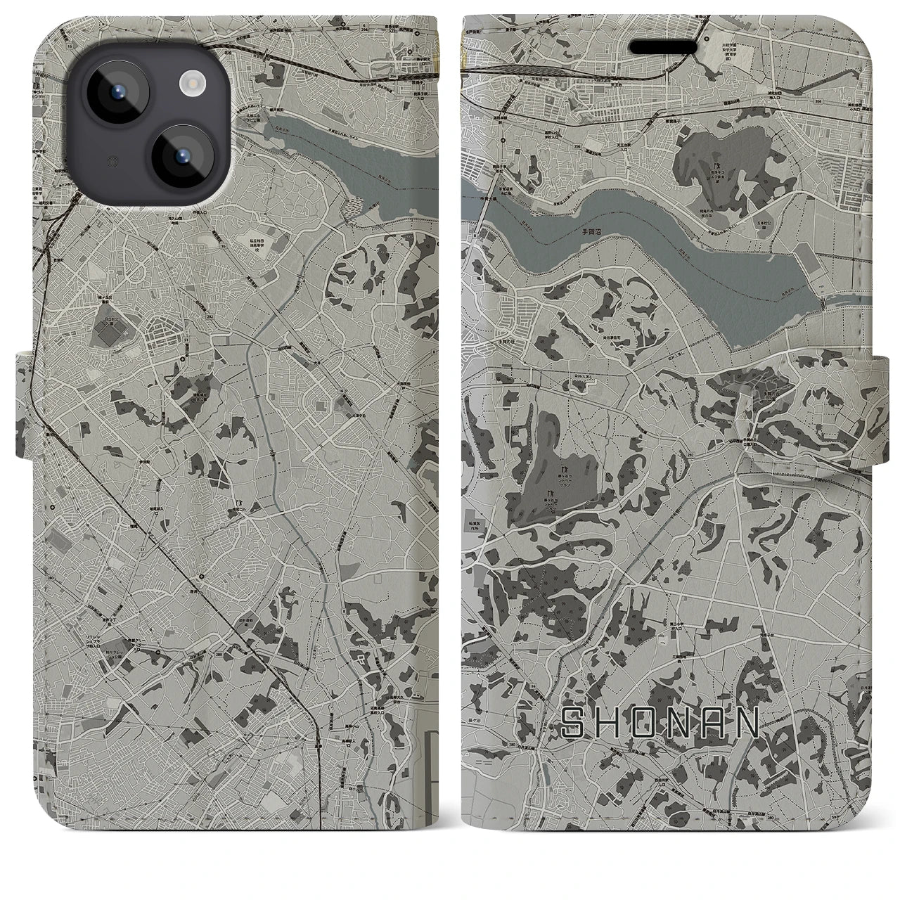 【沼南(千葉県)】地図柄iPhoneケース(手帳タイプ)