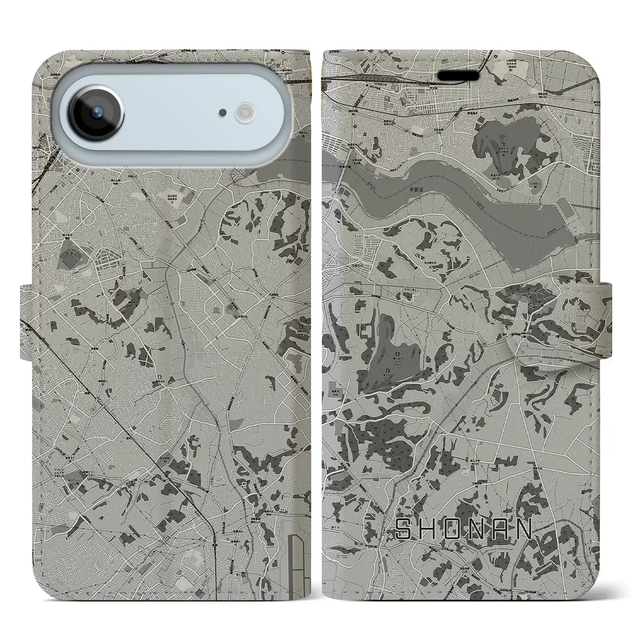 【沼南(千葉県)】地図柄iPhoneケース(手帳タイプ)