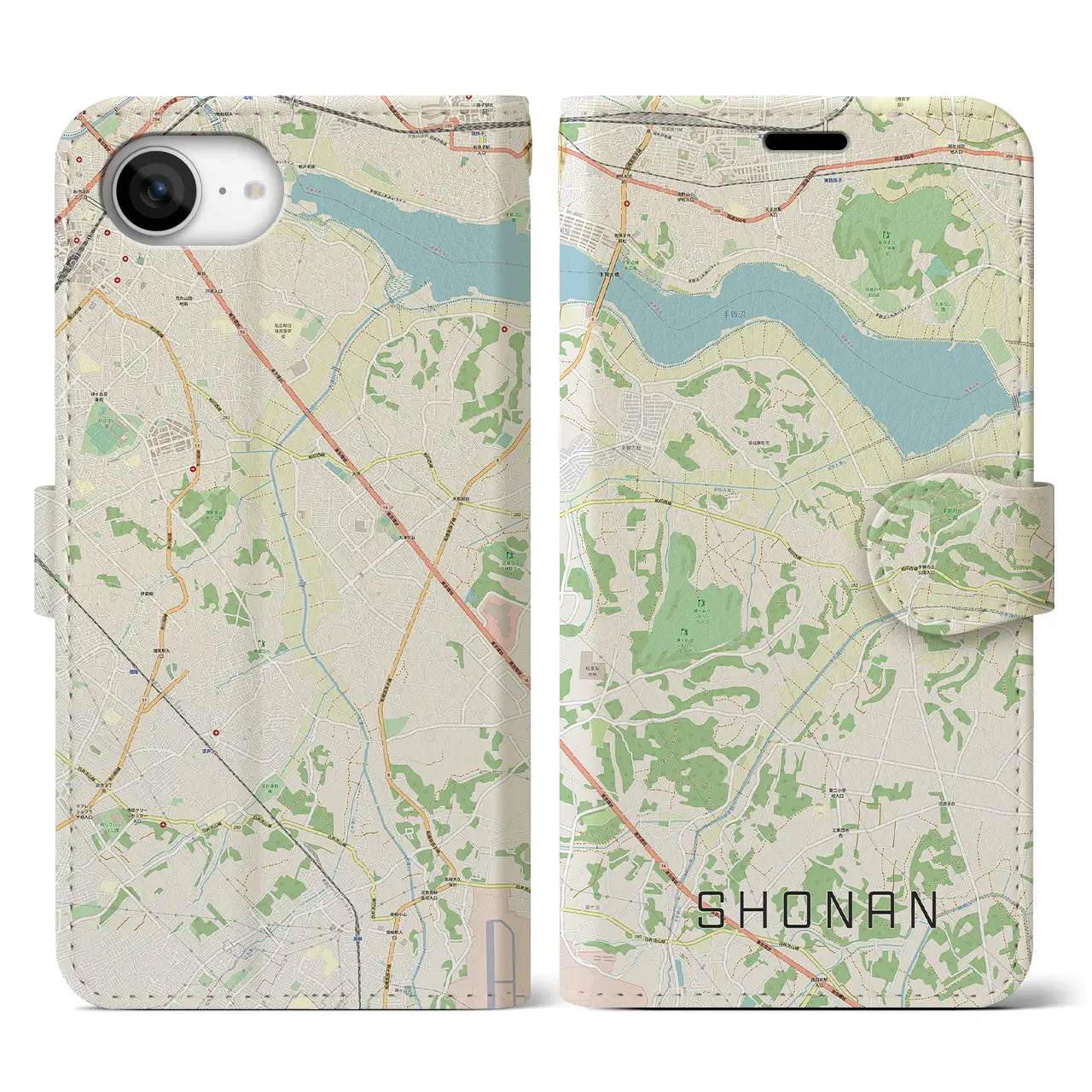 【沼南(千葉県)】地図柄iPhoneケース(手帳タイプ)