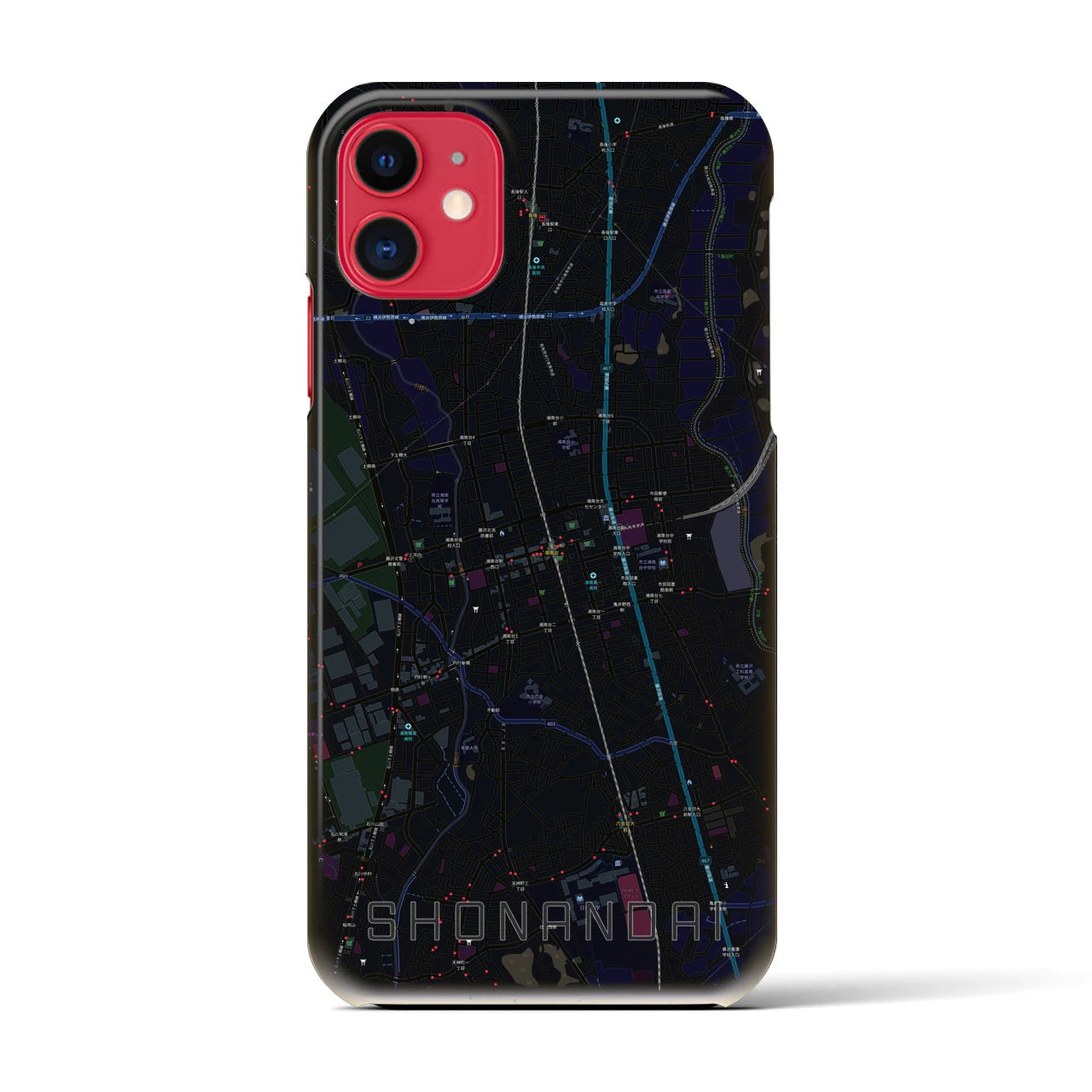 【湘南台(神奈川県)】地図柄iPhoneケース(バックカバータイプ)