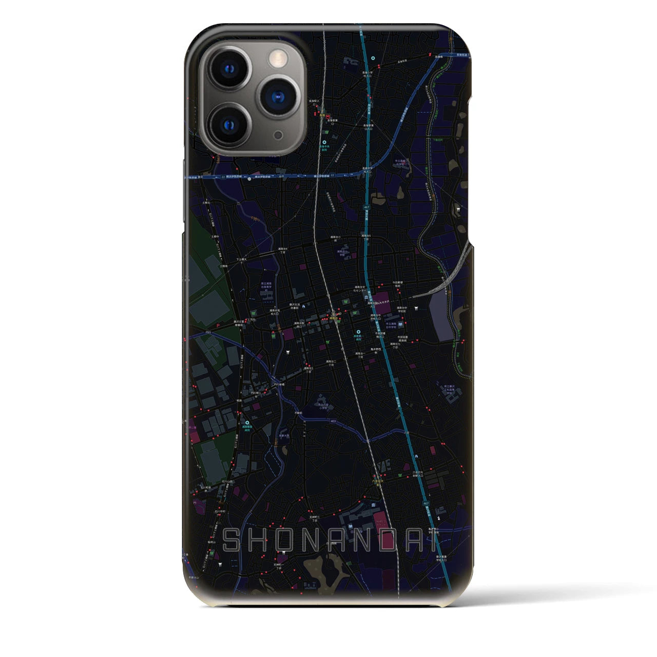 【湘南台(神奈川県)】地図柄iPhoneケース(バックカバータイプ)
