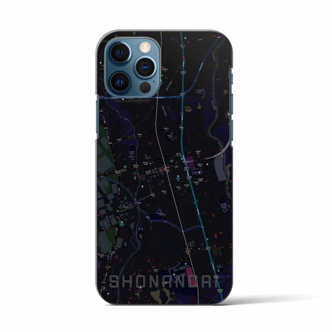 【湘南台(神奈川県)】地図柄iPhoneケース(バックカバータイプ)