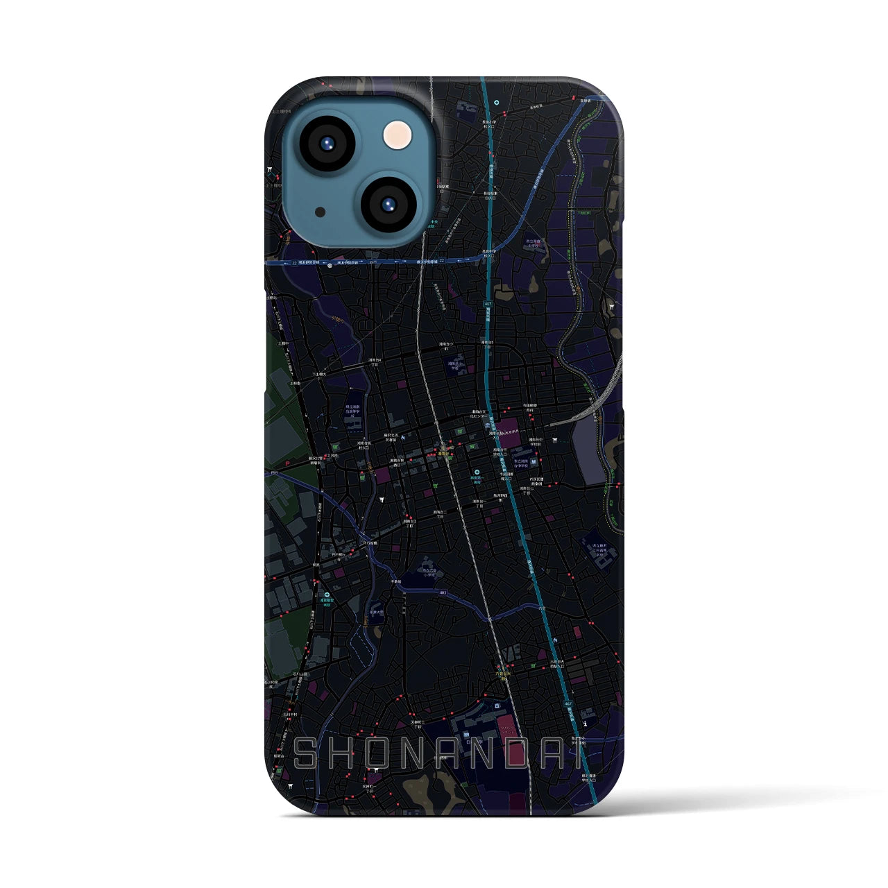 【湘南台(神奈川県)】地図柄iPhoneケース(バックカバータイプ)