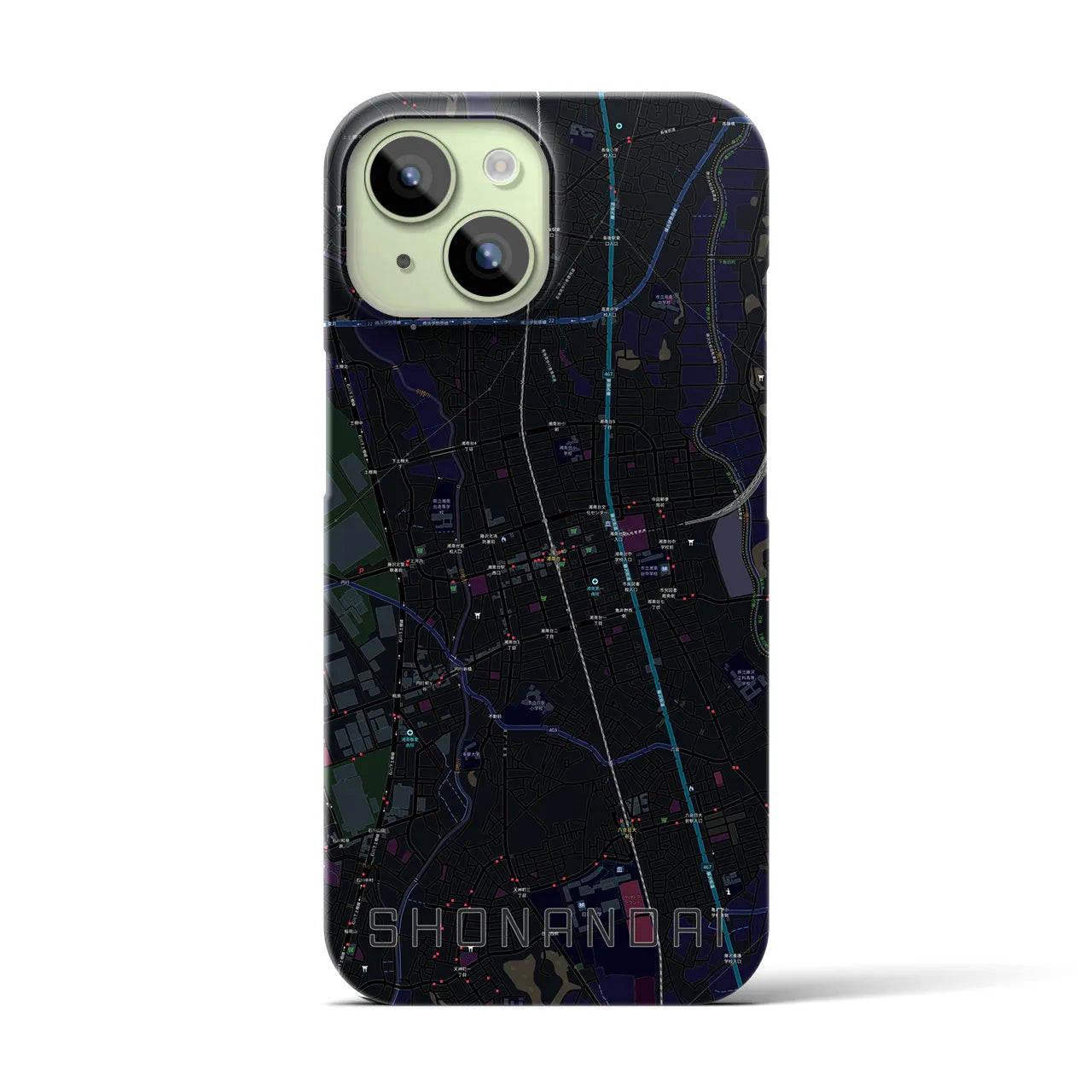 【湘南台(神奈川県)】地図柄iPhoneケース(バックカバータイプ)
