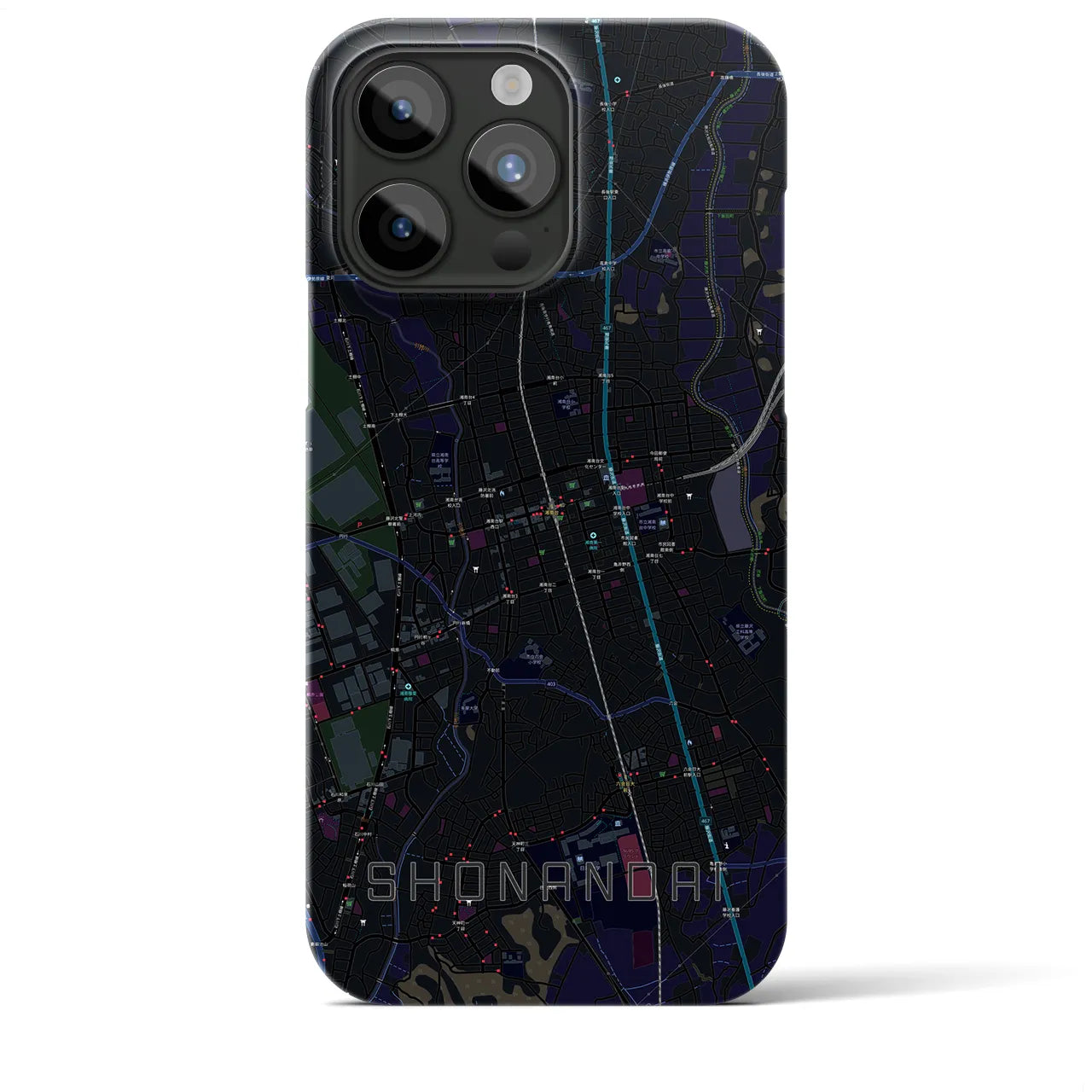 【湘南台(神奈川県)】地図柄iPhoneケース(バックカバータイプ)