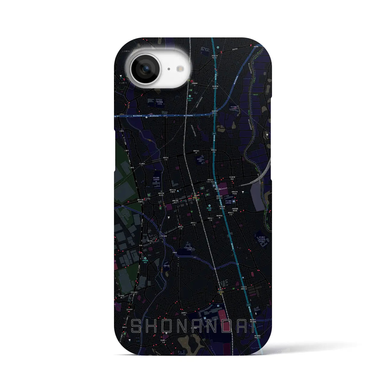 【湘南台(神奈川県)】地図柄iPhoneケース(バックカバータイプ)