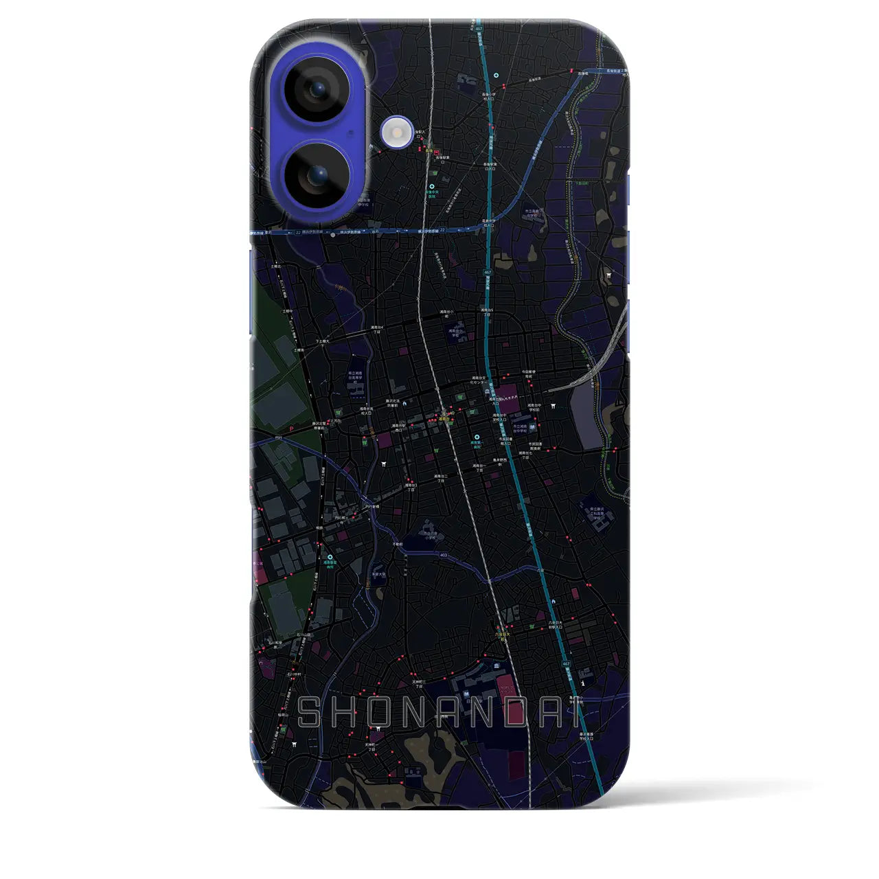 【湘南台(神奈川県)】地図柄iPhoneケース(バックカバータイプ)