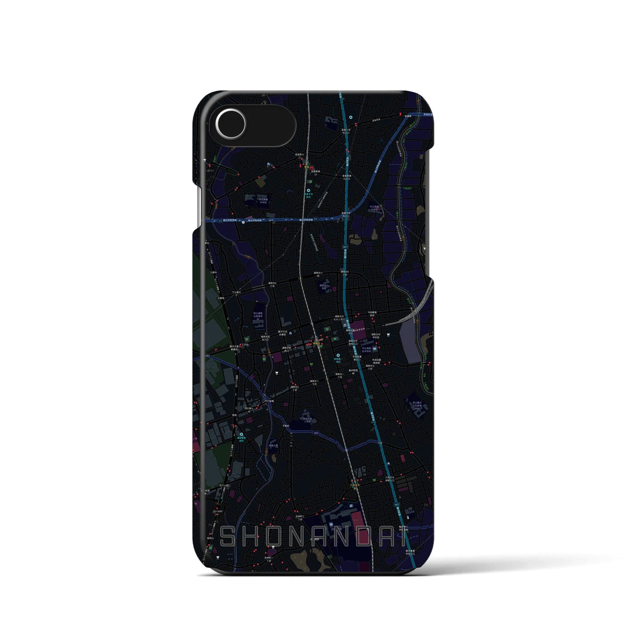 【湘南台(神奈川県)】地図柄iPhoneケース(バックカバータイプ)