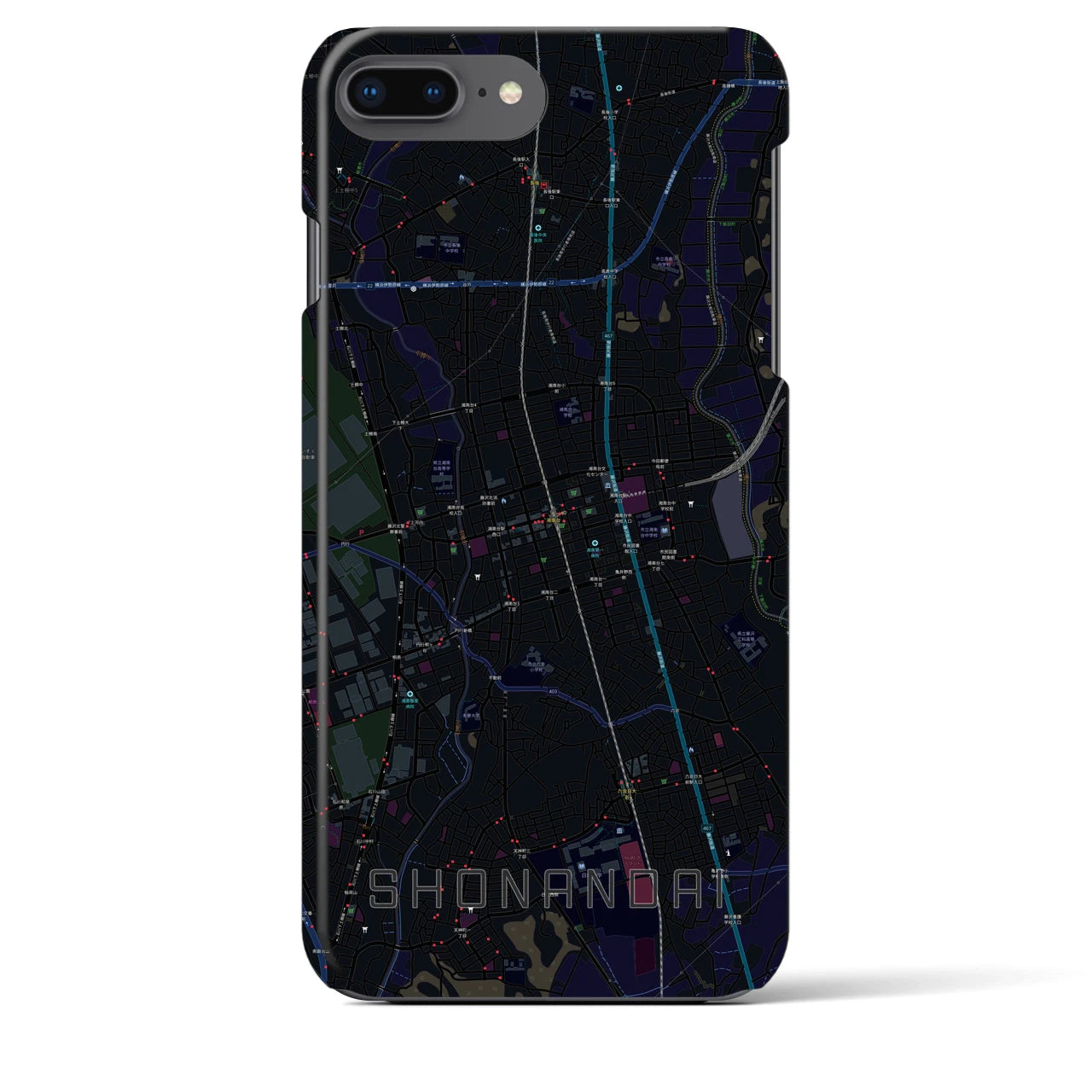 【湘南台(神奈川県)】地図柄iPhoneケース(バックカバータイプ)