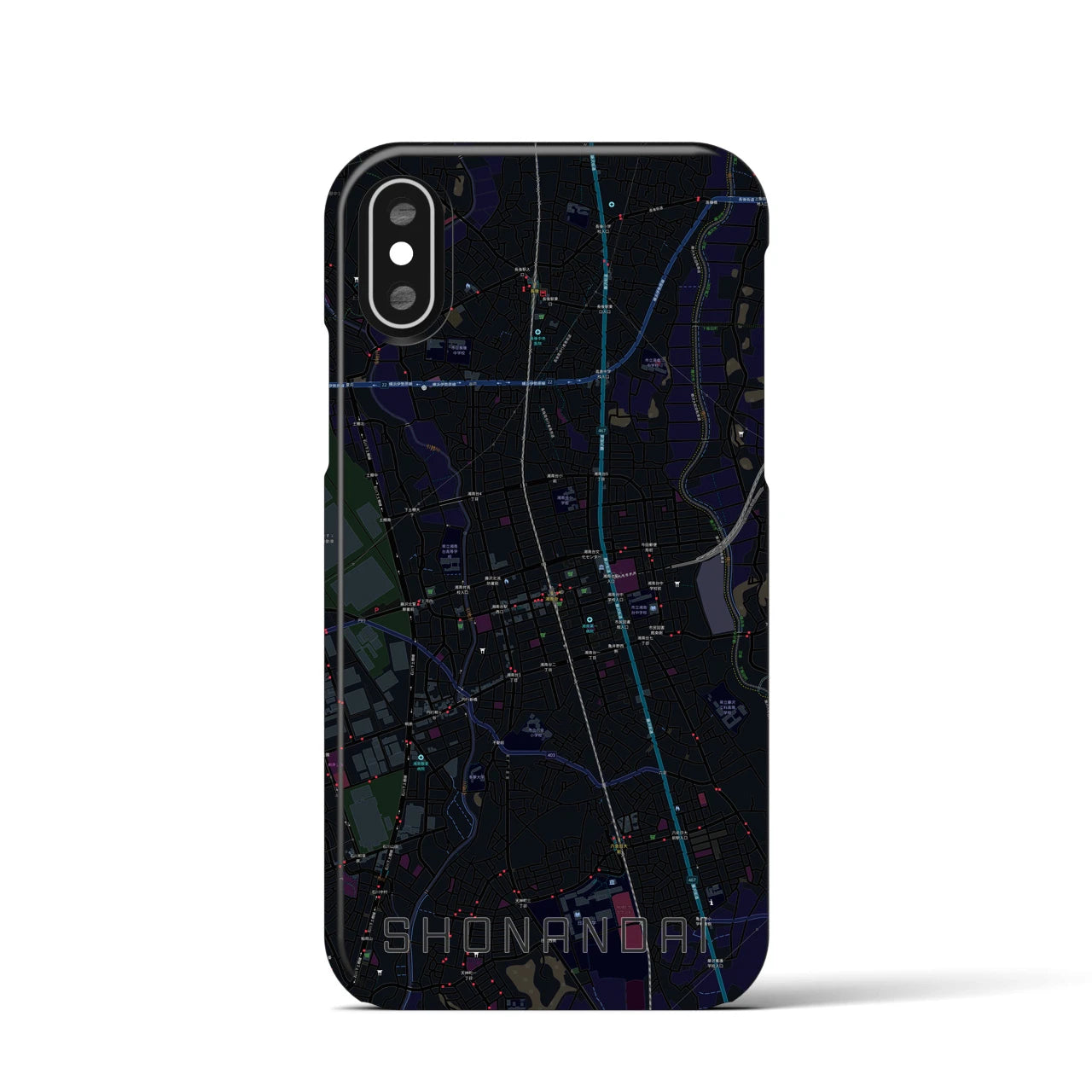 【湘南台(神奈川県)】地図柄iPhoneケース(バックカバータイプ)
