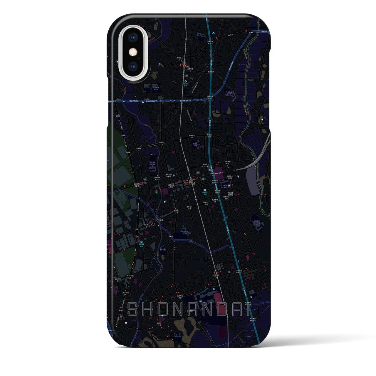 【湘南台(神奈川県)】地図柄iPhoneケース(バックカバータイプ)