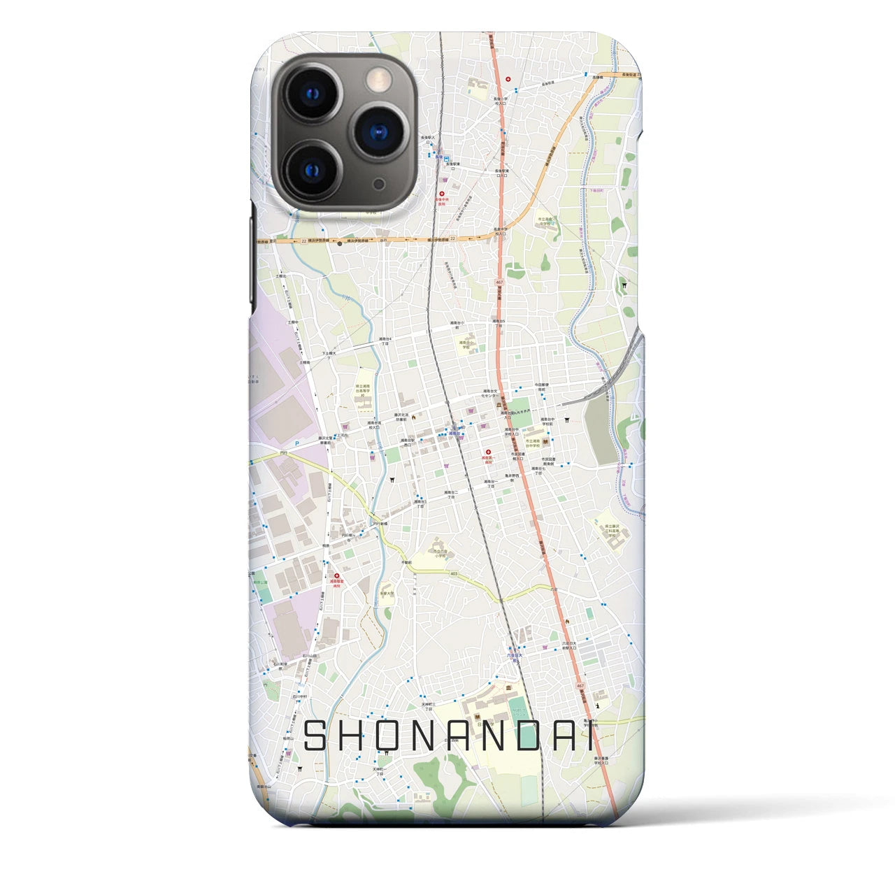 【湘南台(神奈川県)】地図柄iPhoneケース(バックカバータイプ)