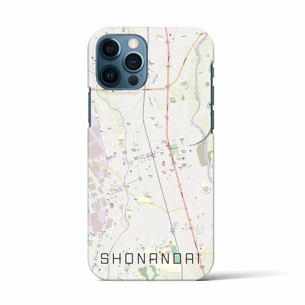 【湘南台(神奈川県)】地図柄iPhoneケース(バックカバータイプ)