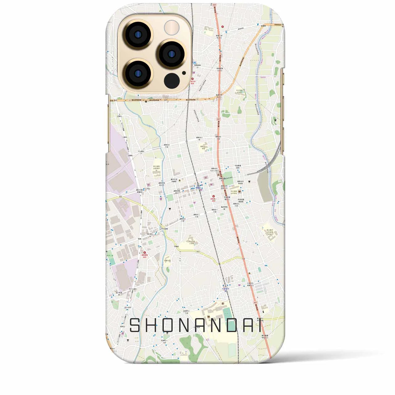 【湘南台(神奈川県)】地図柄iPhoneケース(バックカバータイプ)