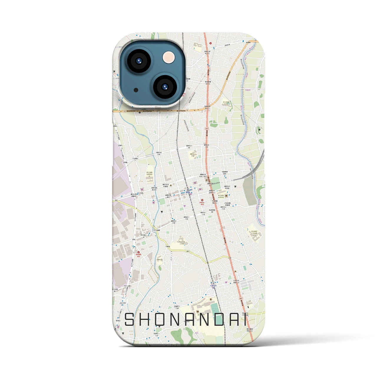 【湘南台(神奈川県)】地図柄iPhoneケース(バックカバータイプ)