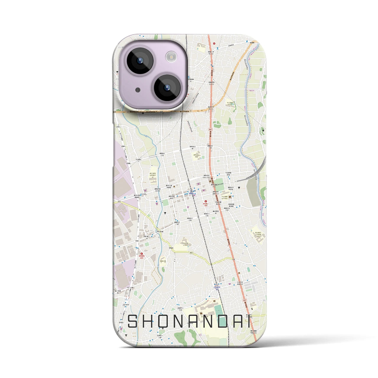 【湘南台(神奈川県)】地図柄iPhoneケース(バックカバータイプ)