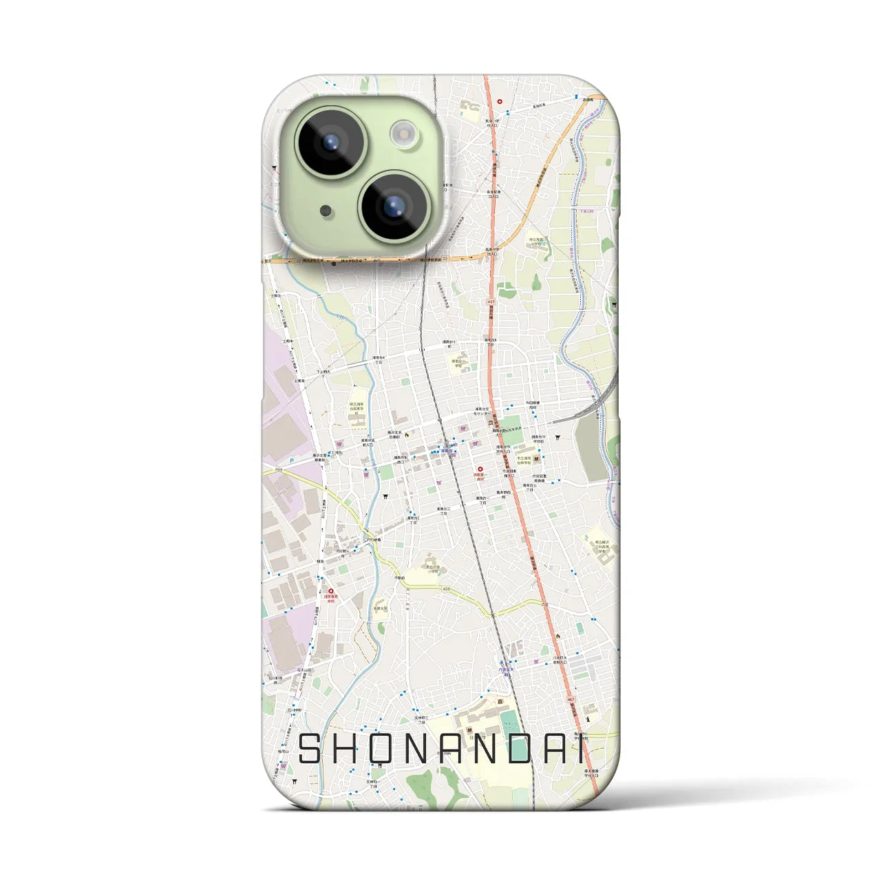 【湘南台(神奈川県)】地図柄iPhoneケース(バックカバータイプ)