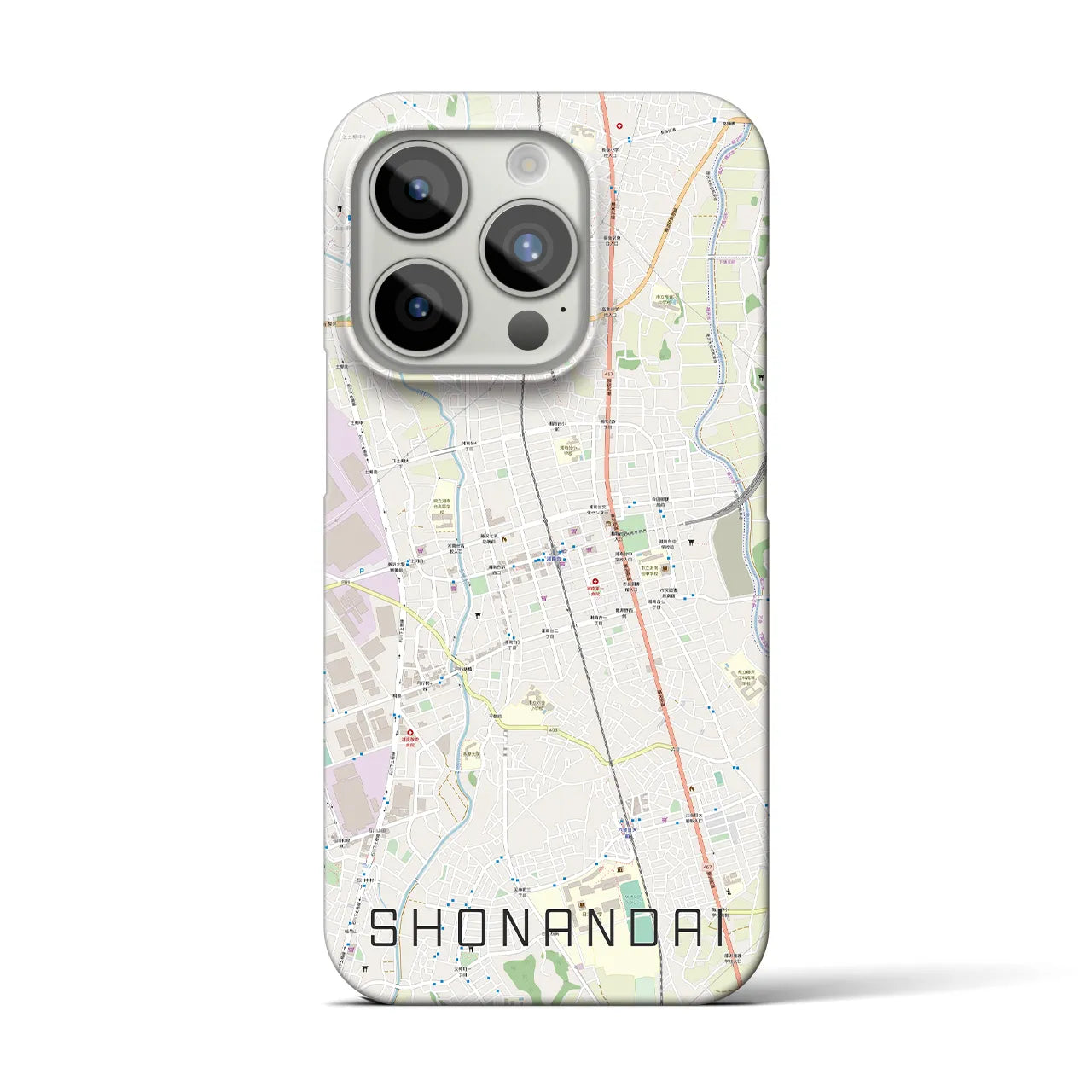 【湘南台(神奈川県)】地図柄iPhoneケース(バックカバータイプ)