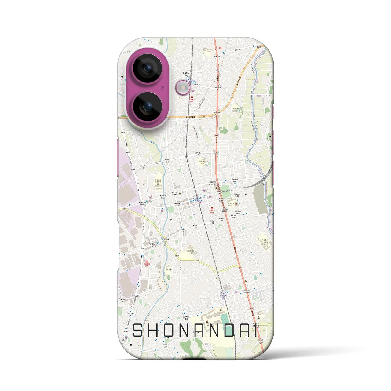 【湘南台(神奈川県)】地図柄iPhoneケース(バックカバータイプ)