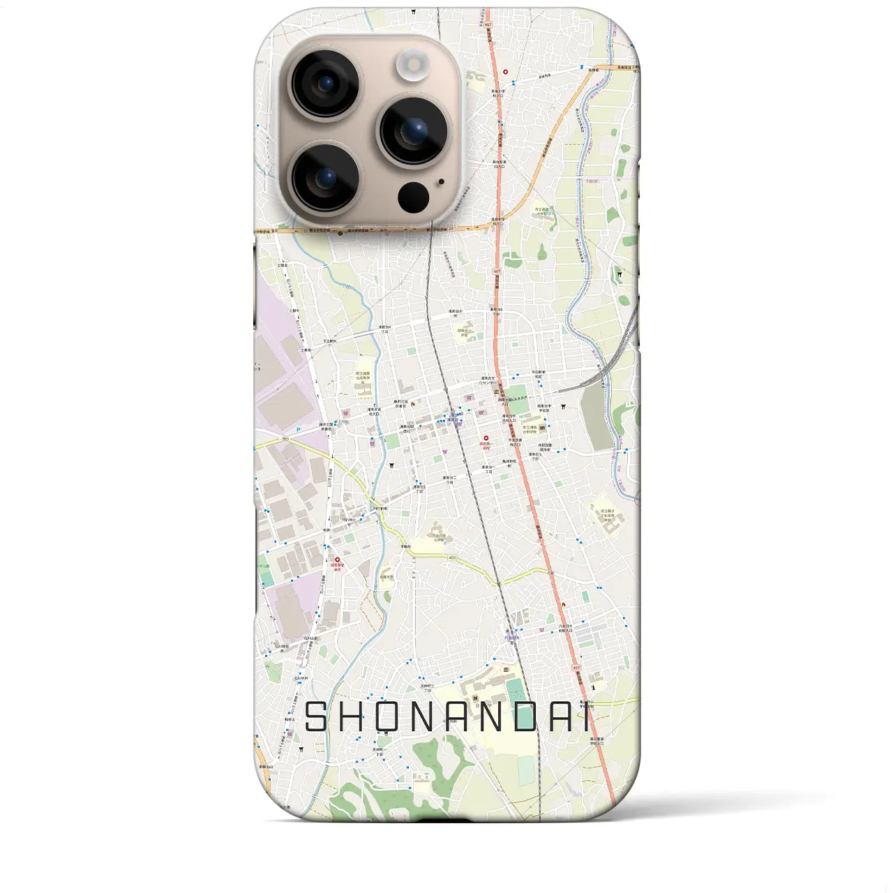 【湘南台(神奈川県)】地図柄iPhoneケース(バックカバータイプ)
