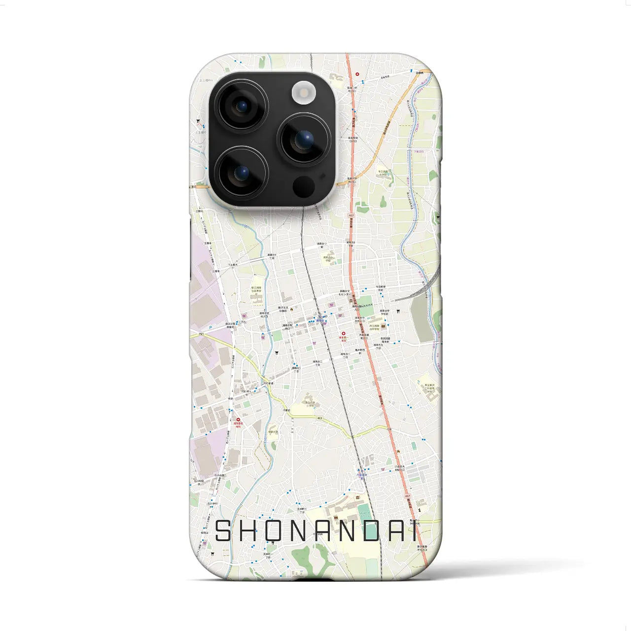 【湘南台(神奈川県)】地図柄iPhoneケース(バックカバータイプ)