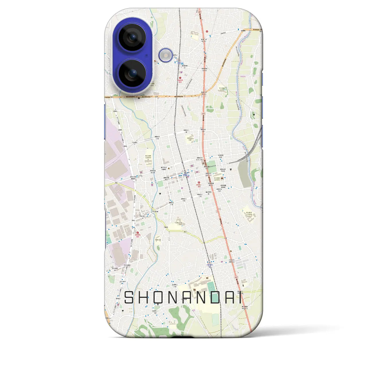 【湘南台(神奈川県)】地図柄iPhoneケース(バックカバータイプ)