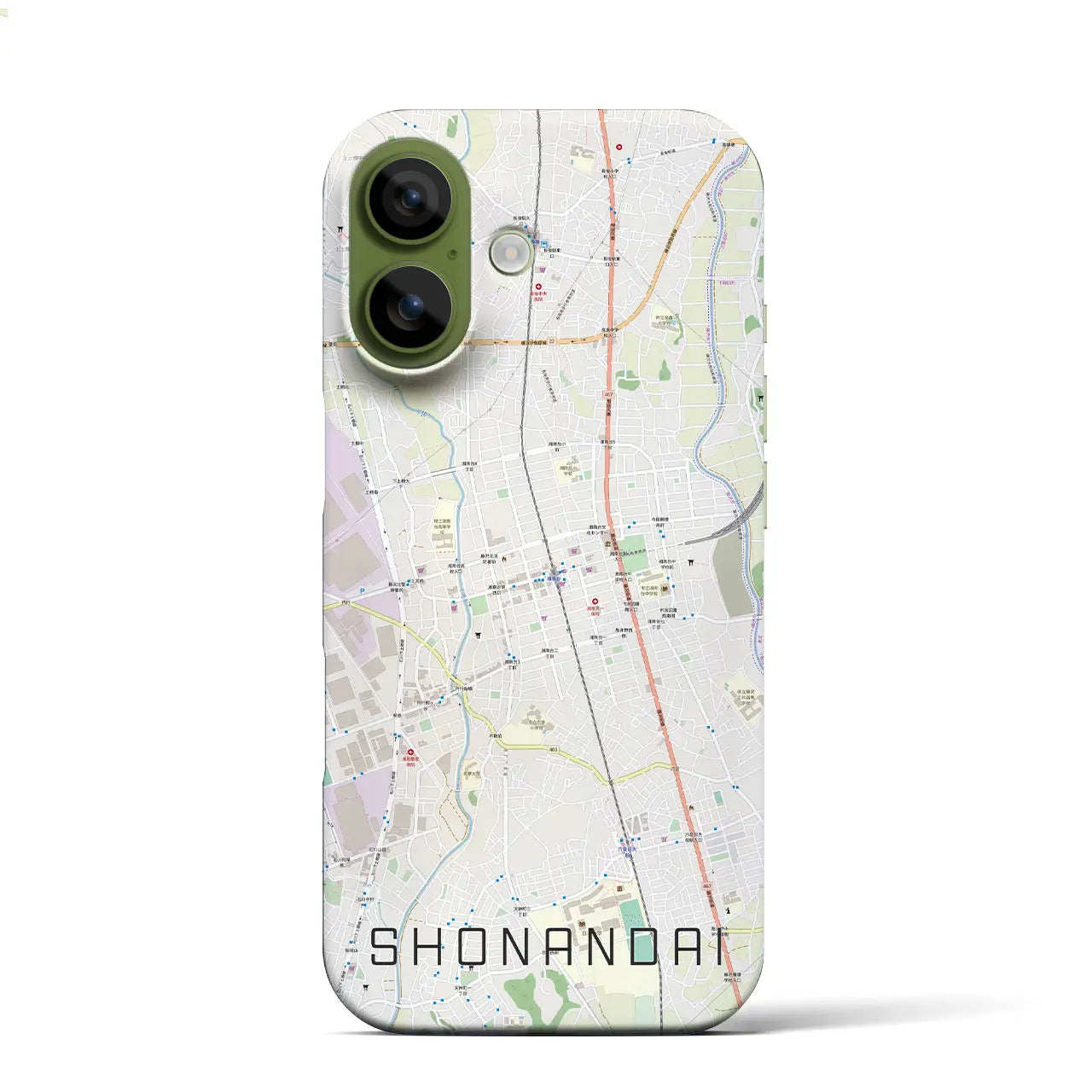 【湘南台(神奈川県)】地図柄iPhoneケース(バックカバータイプ)