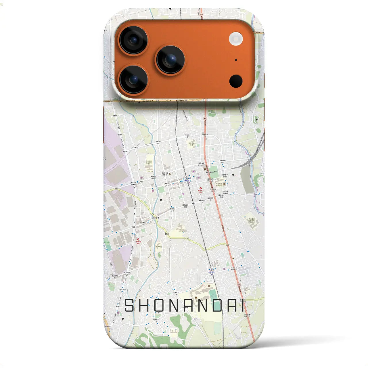 【湘南台(神奈川県)】地図柄iPhoneケース(バックカバータイプ)ナチュラル・iPhone 17 Pro Max 用