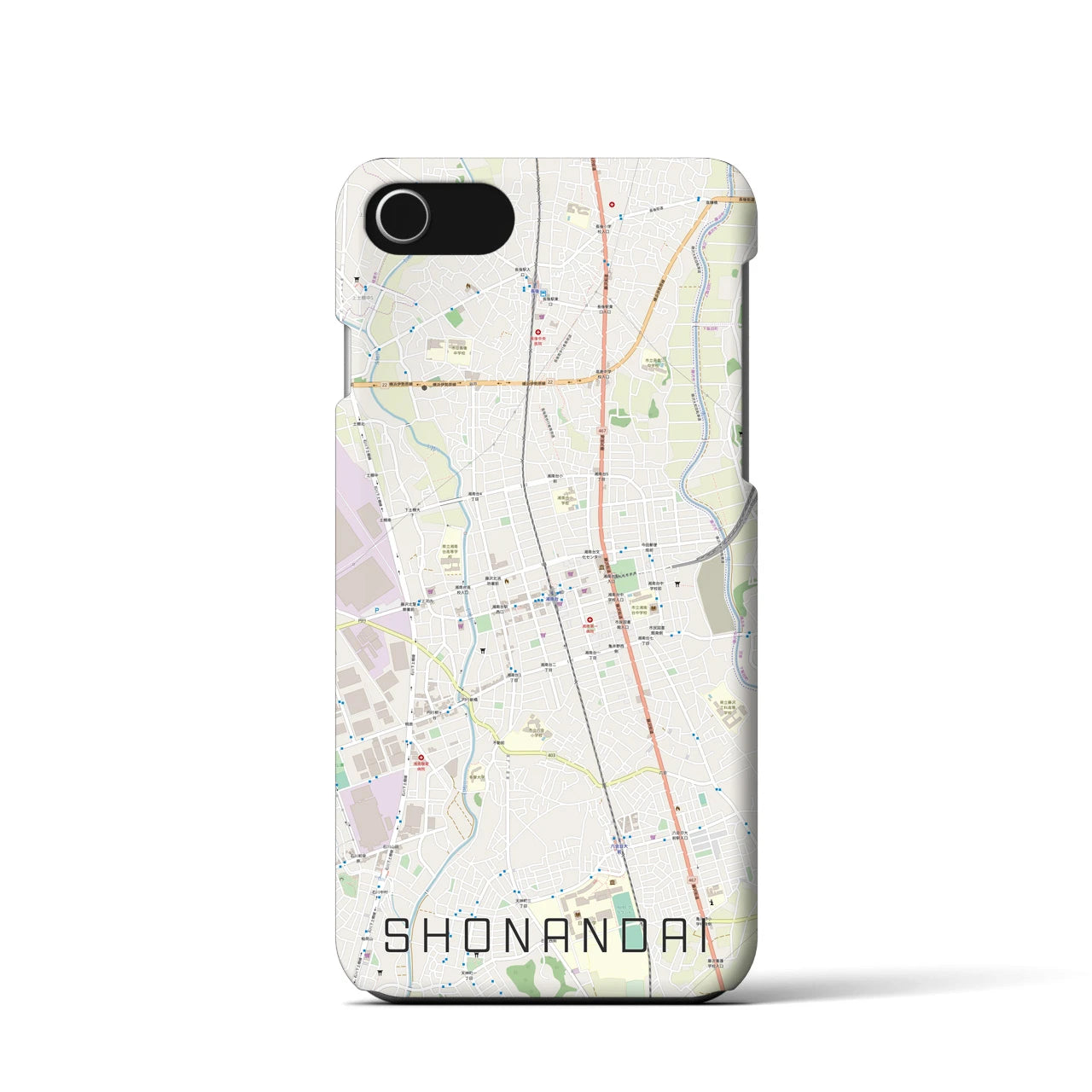【湘南台(神奈川県)】地図柄iPhoneケース(バックカバータイプ)
