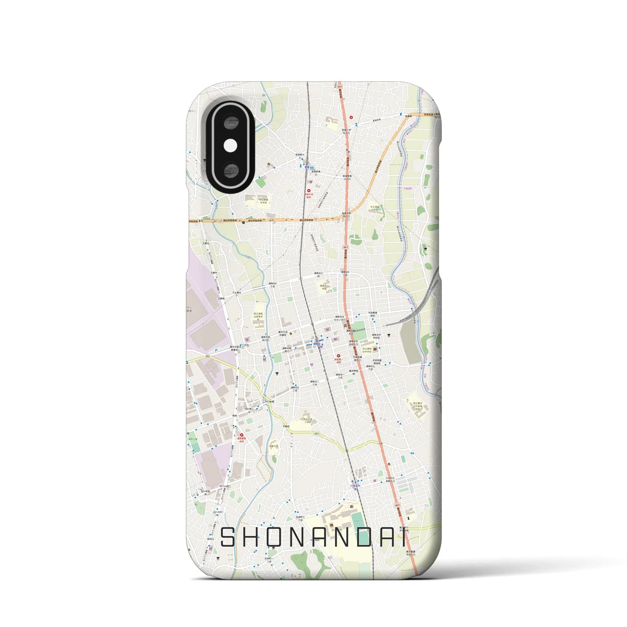 【湘南台(神奈川県)】地図柄iPhoneケース(バックカバータイプ)