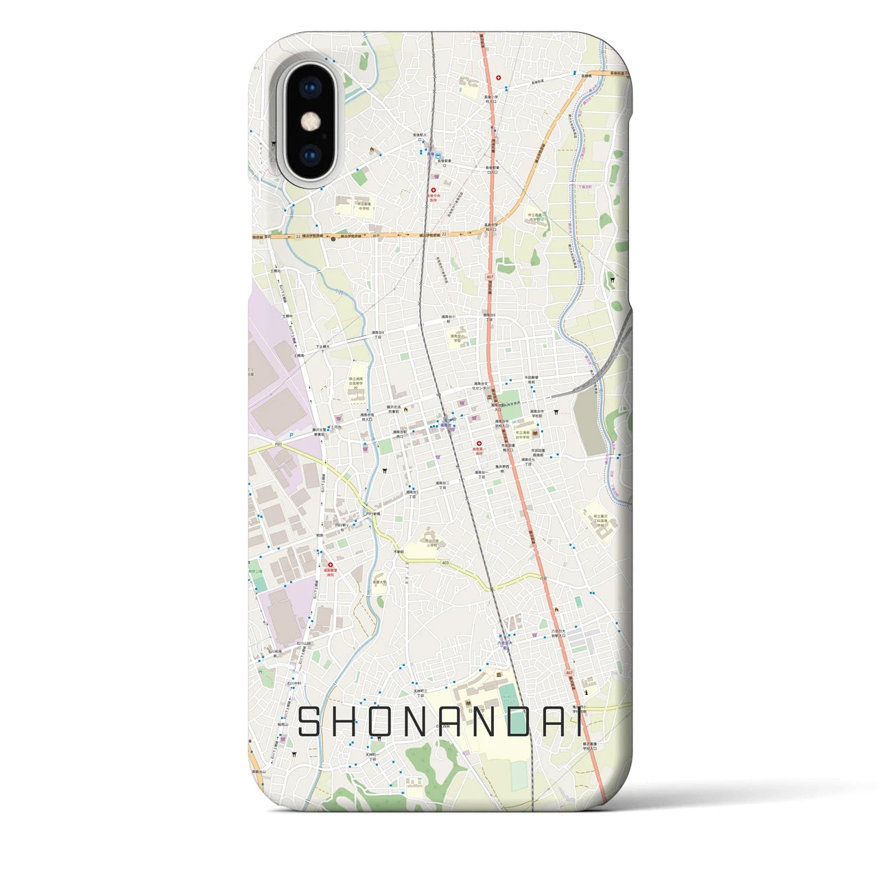 【湘南台(神奈川県)】地図柄iPhoneケース(バックカバータイプ)