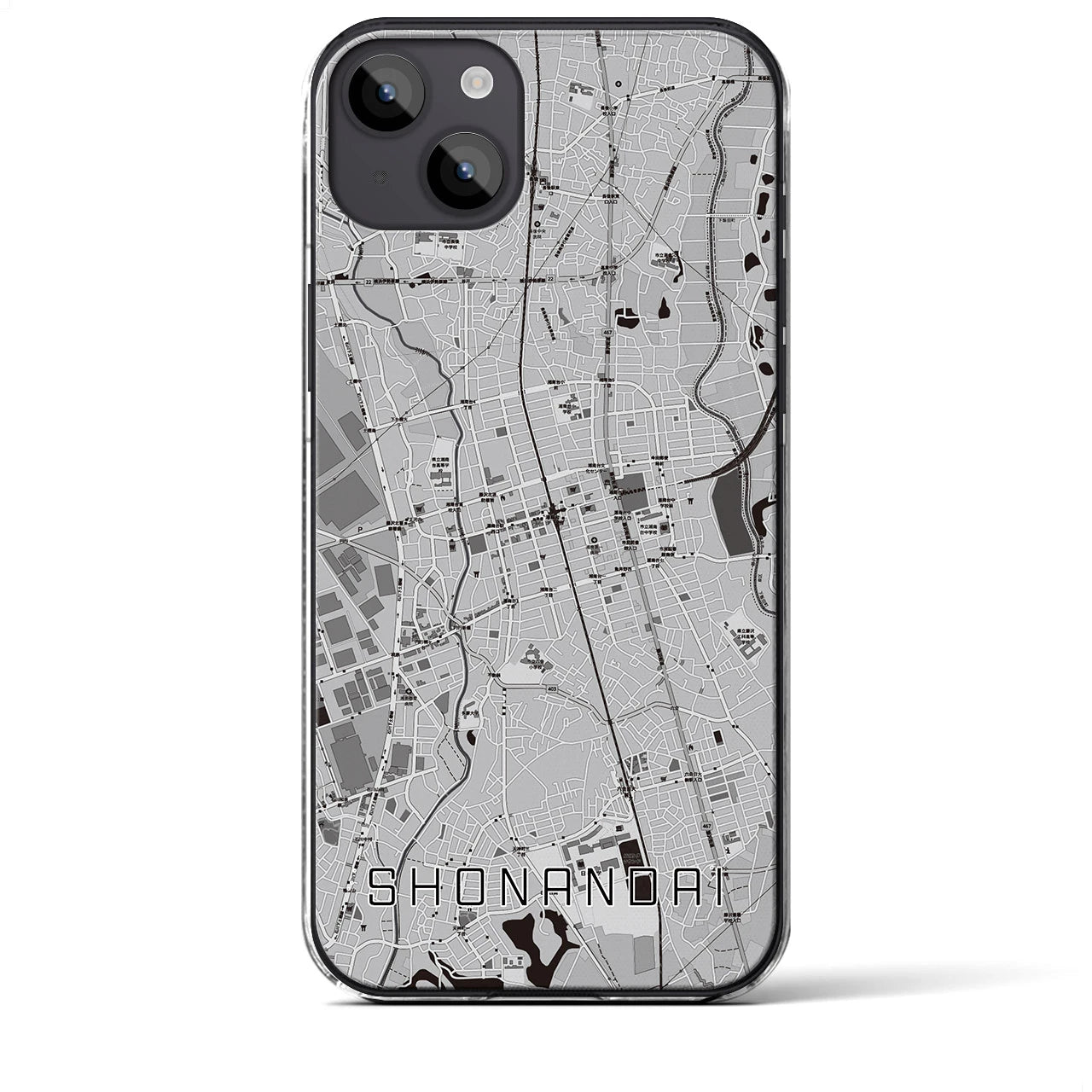 【湘南台(神奈川県)】地図柄iPhoneケース(クリアタイプ)