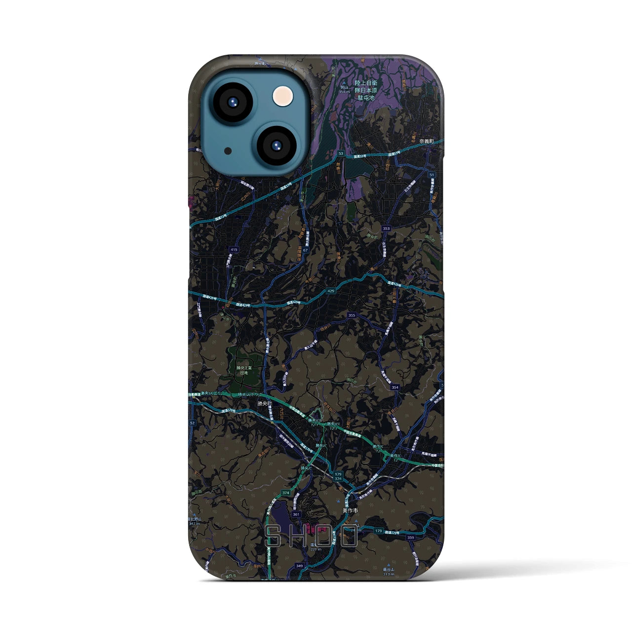 【勝央(岡山県)】地図柄iPhoneケース(バックカバータイプ)