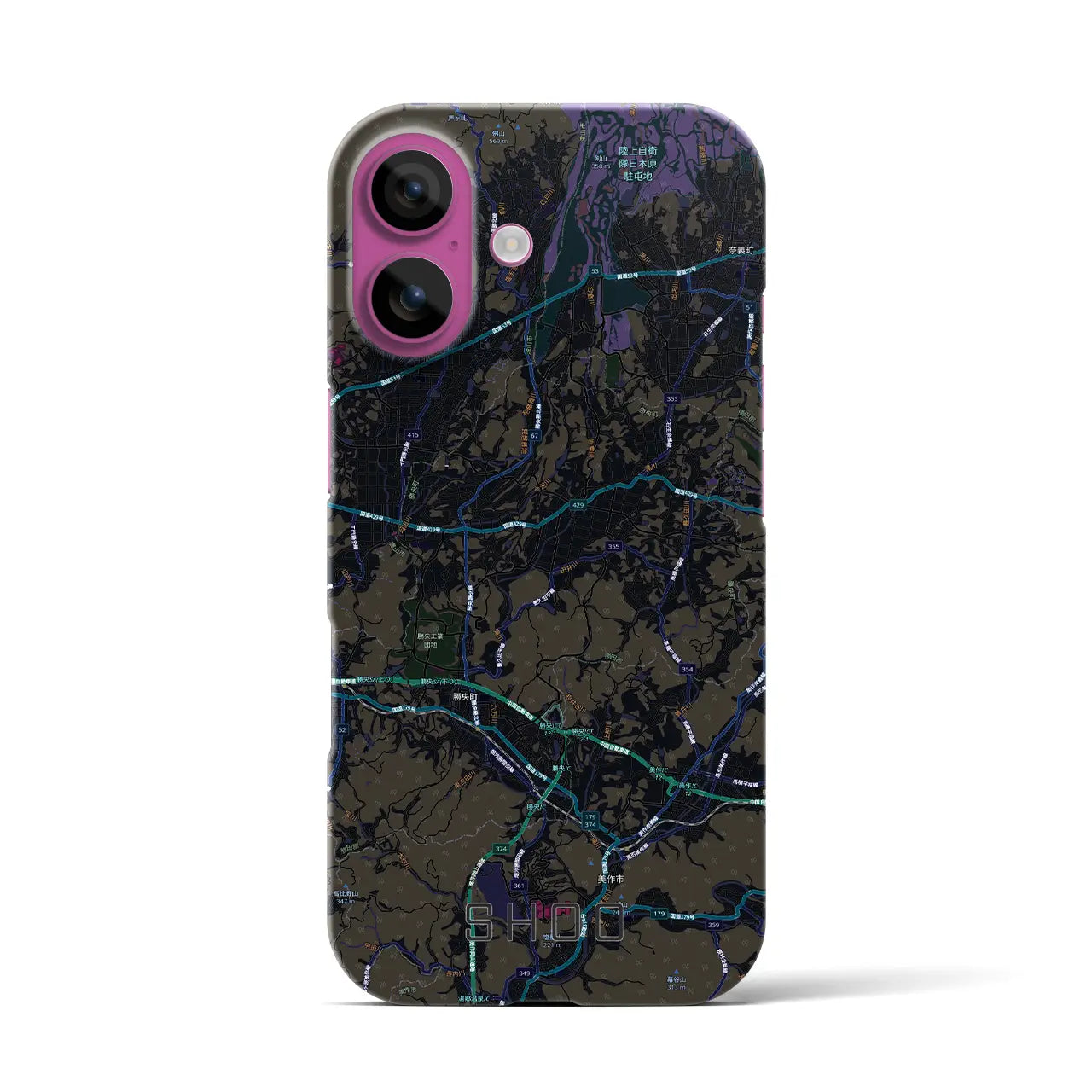 【勝央(岡山県)】地図柄iPhoneケース(バックカバータイプ)