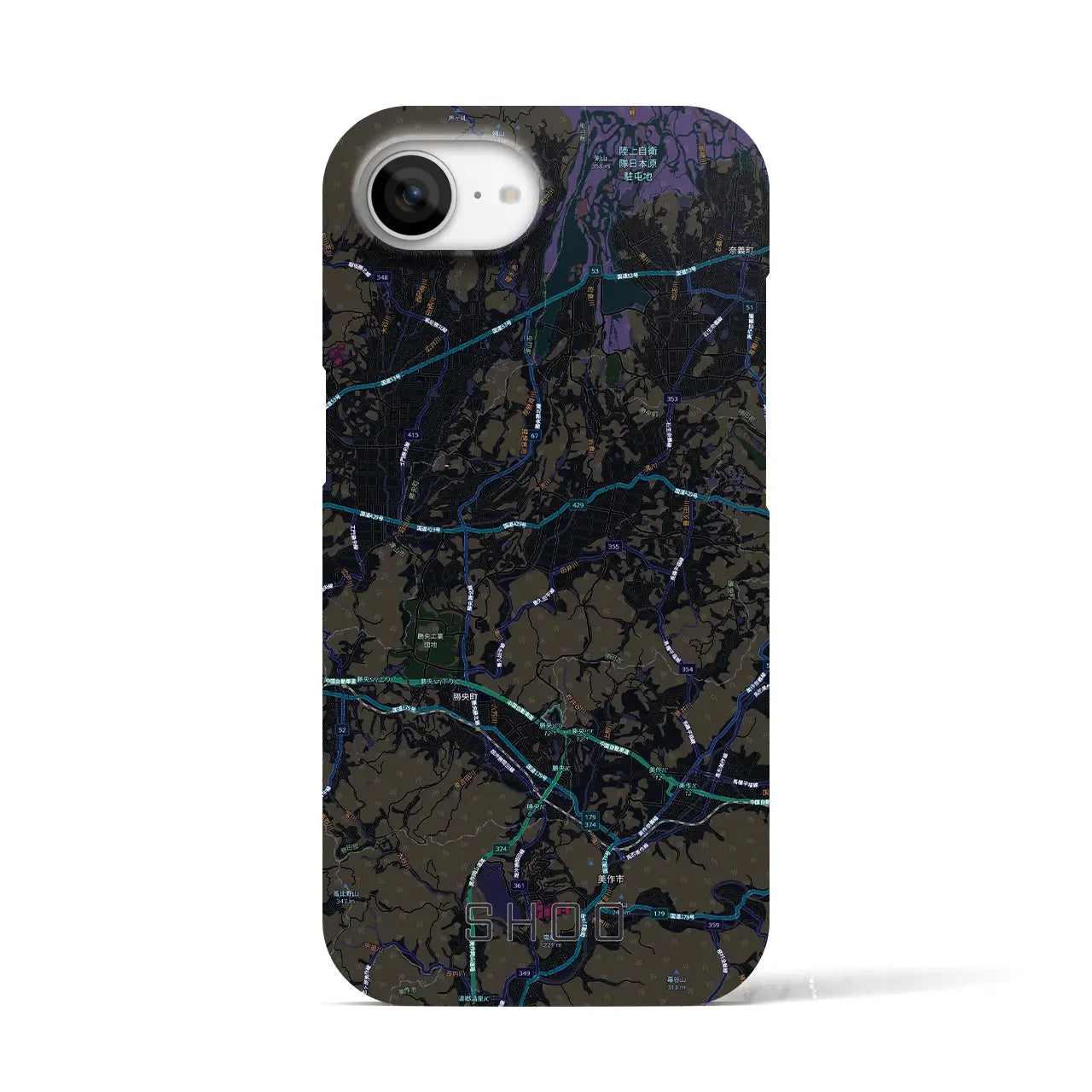 【勝央(岡山県)】地図柄iPhoneケース(バックカバータイプ)