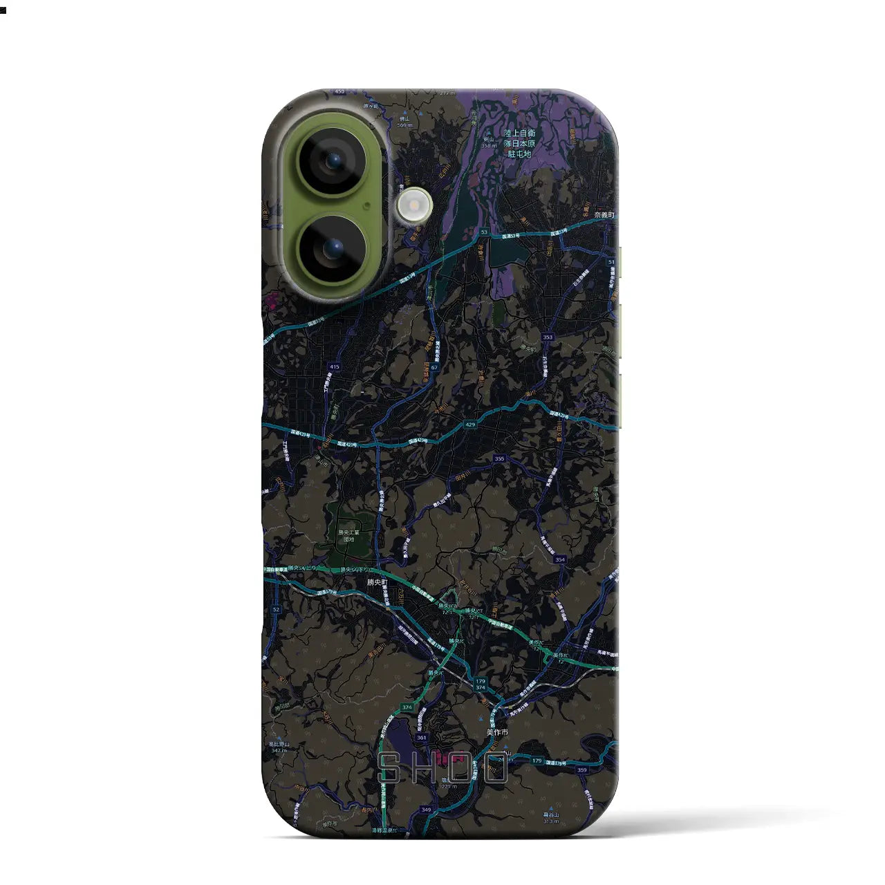 【勝央(岡山県)】地図柄iPhoneケース(バックカバータイプ)