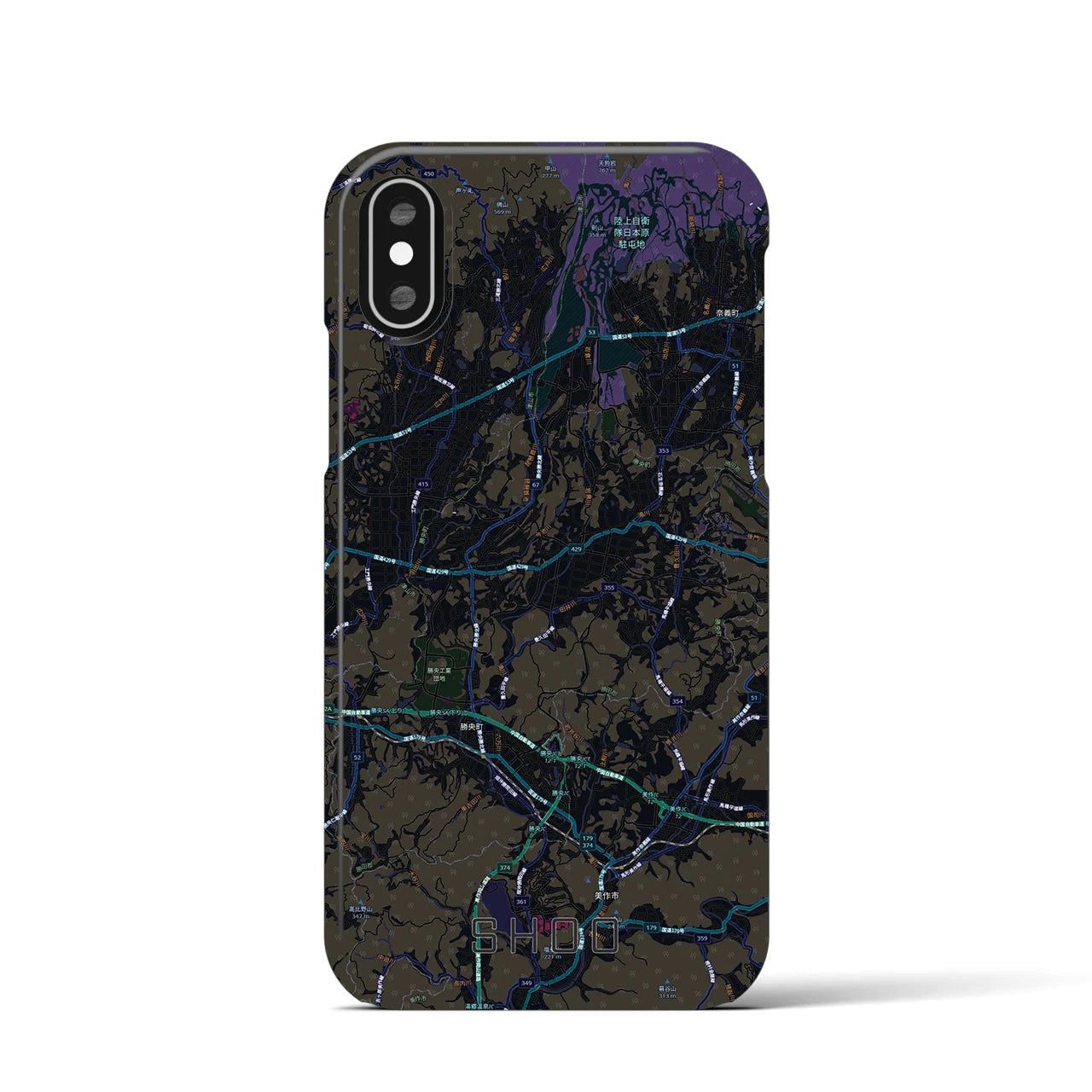【勝央(岡山県)】地図柄iPhoneケース(バックカバータイプ)