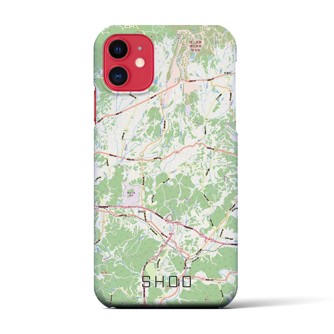 【勝央(岡山県)】地図柄iPhoneケース(バックカバータイプ)