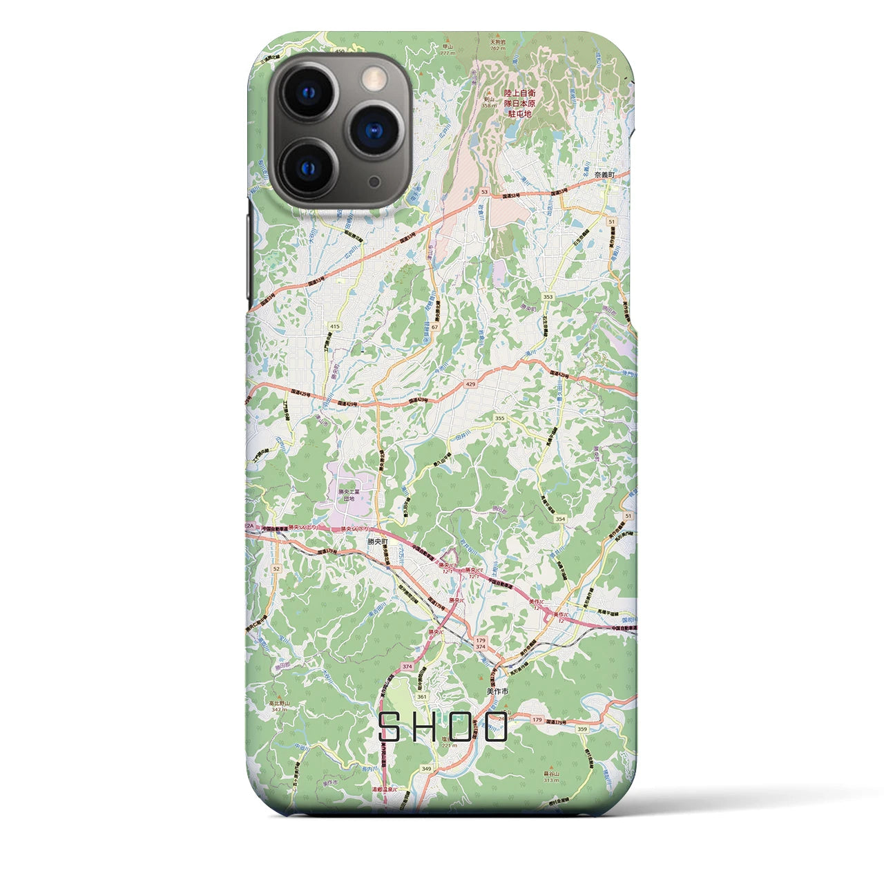 【勝央(岡山県)】地図柄iPhoneケース(バックカバータイプ)
