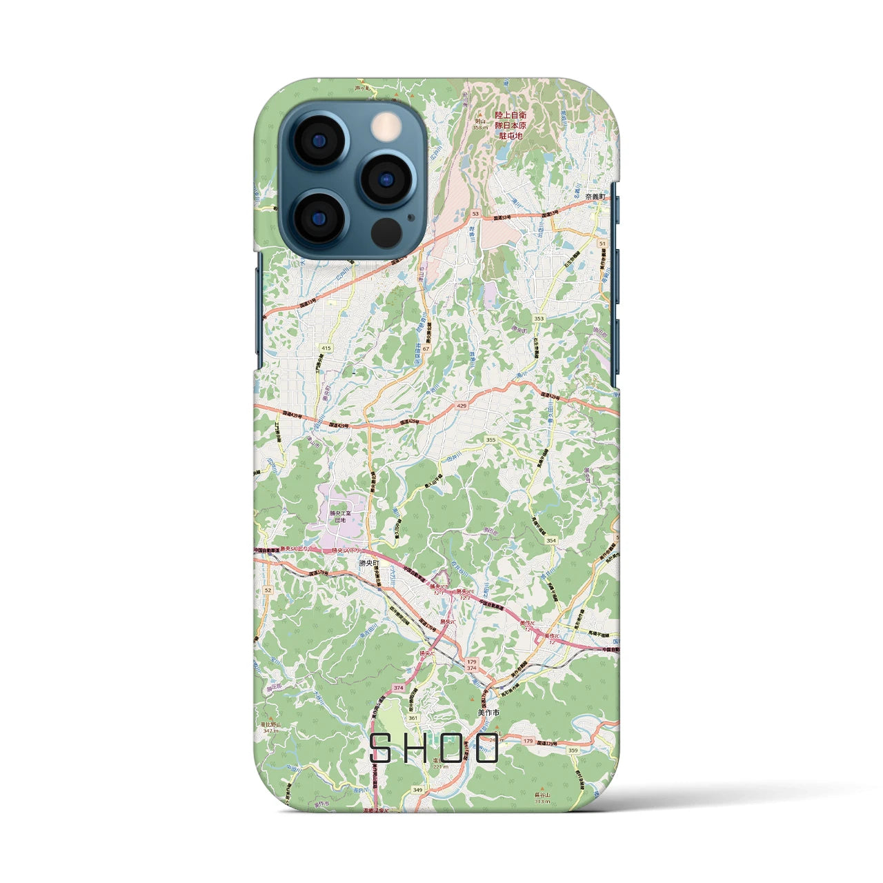 【勝央(岡山県)】地図柄iPhoneケース(バックカバータイプ)