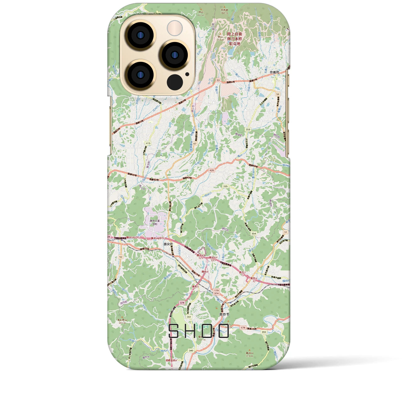 【勝央(岡山県)】地図柄iPhoneケース(バックカバータイプ)