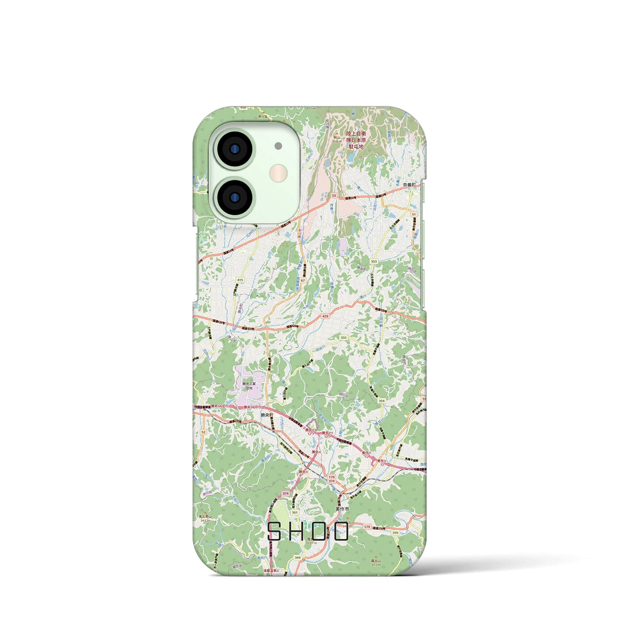 【勝央(岡山県)】地図柄iPhoneケース(バックカバータイプ)
