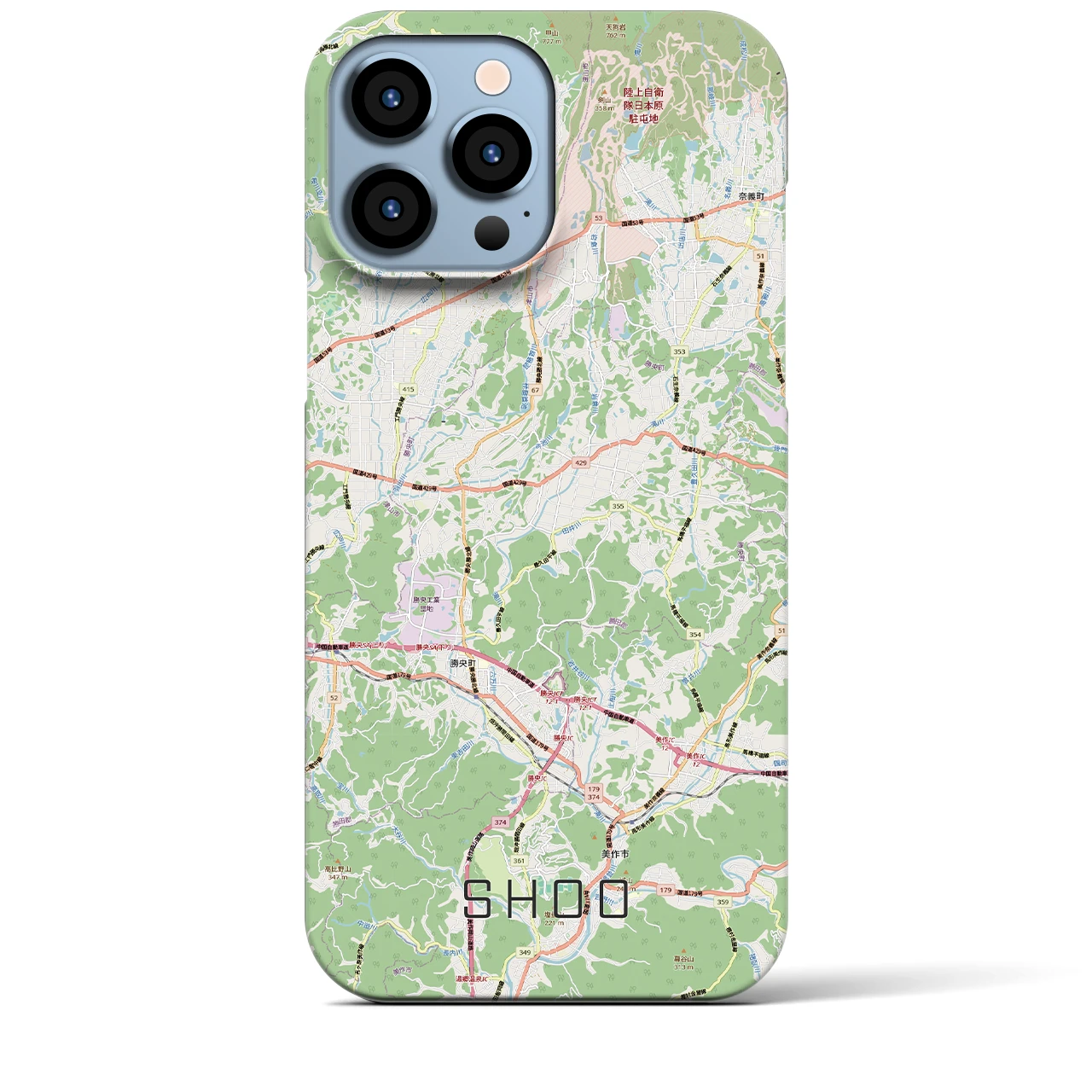 【勝央(岡山県)】地図柄iPhoneケース(バックカバータイプ)