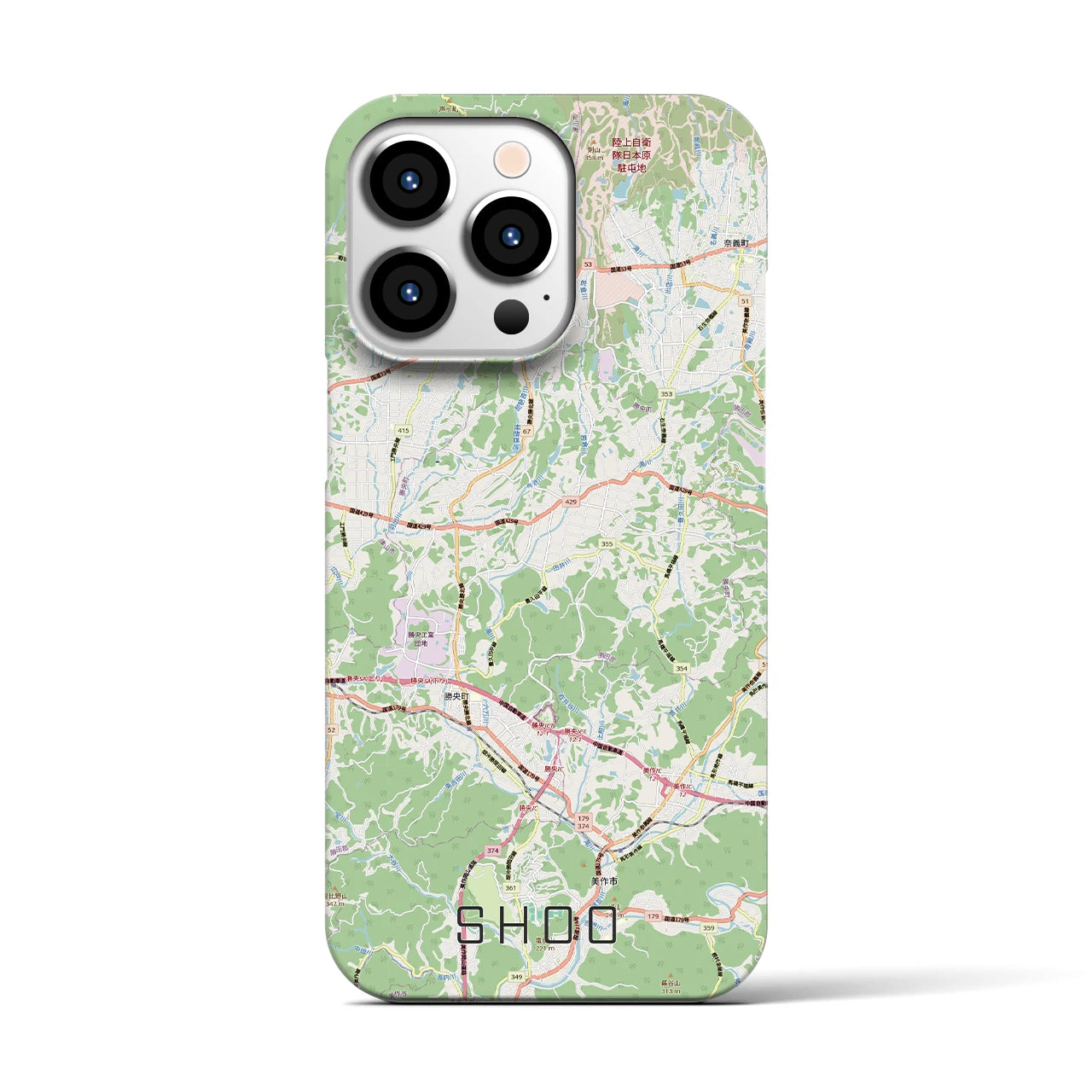 【勝央(岡山県)】地図柄iPhoneケース(バックカバータイプ)