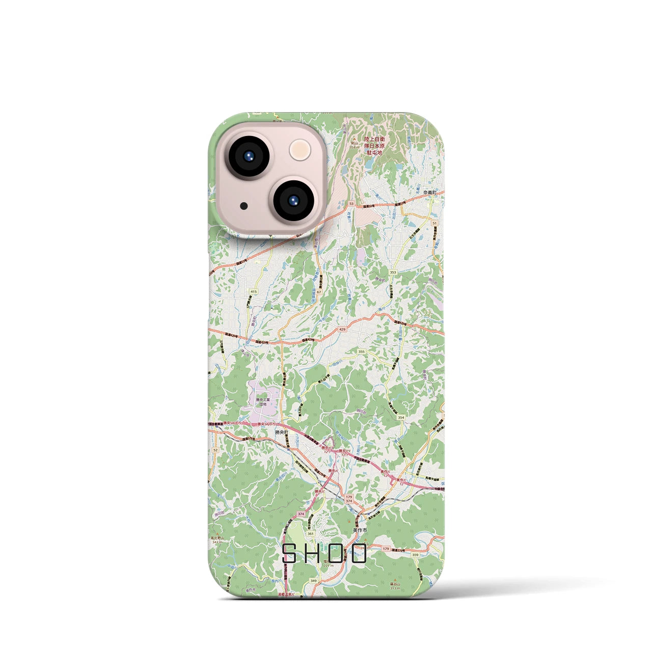 【勝央(岡山県)】地図柄iPhoneケース(バックカバータイプ)